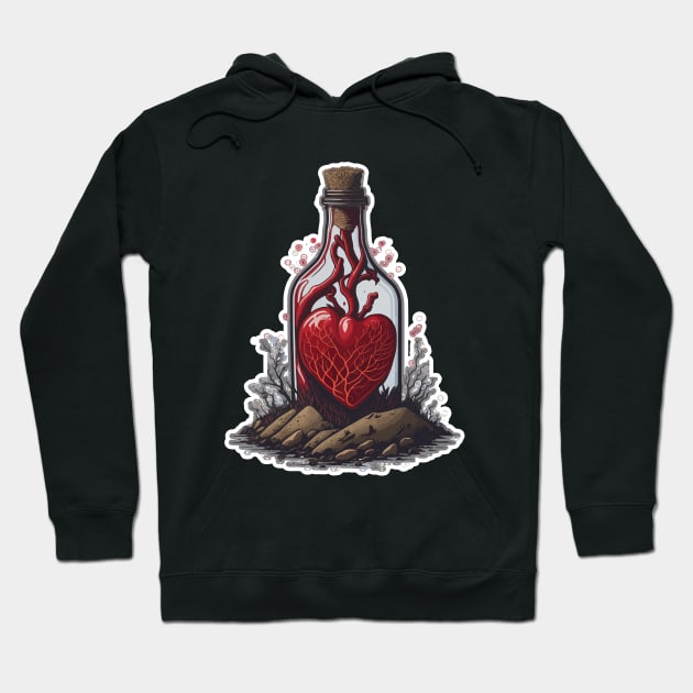 Be Cool Give Blood Help Heart Bottle Hoodie by ZAZIZU